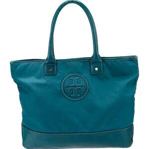 Tory Burch Teal Blue Nylon Tote Bag